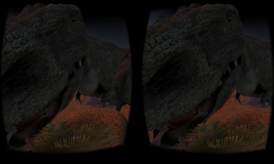It may not look scary now, but your heart will pump when you're wearing your VR headset. Screenshot from VR Dinosaur Terror. 